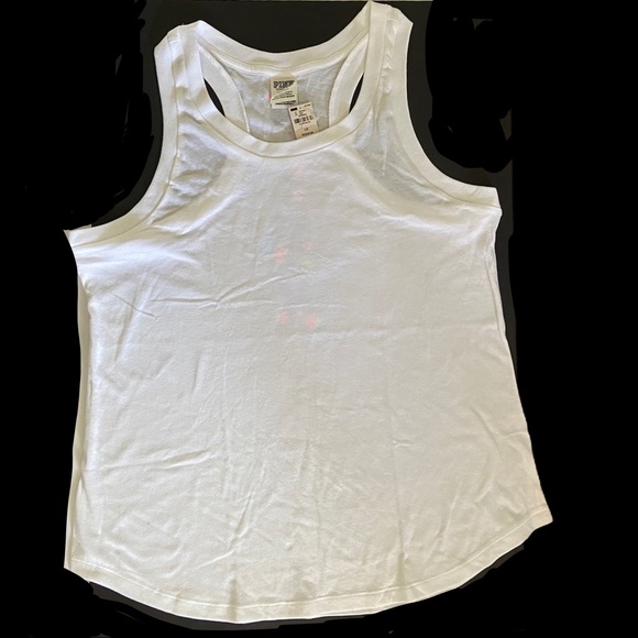 ❤️ VS/PINK - White Razorback Tank Top - Picture 2 of 5